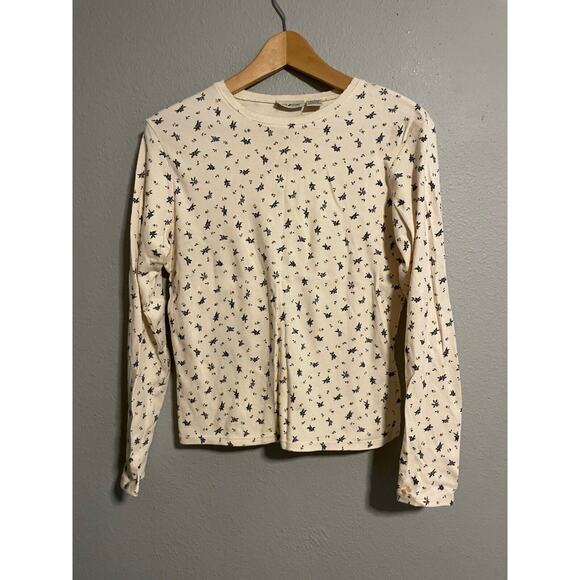 White Stag Tops - VTG White Stag Womens Top Small Cream Floral Long Sleeve Cottagecore 90s FLAW